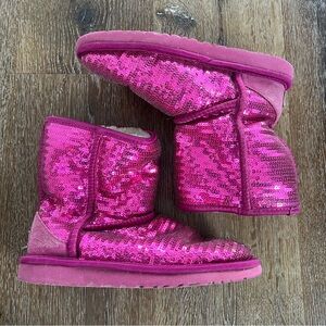 UGG Classic Short Sequin Boots Hot Pink